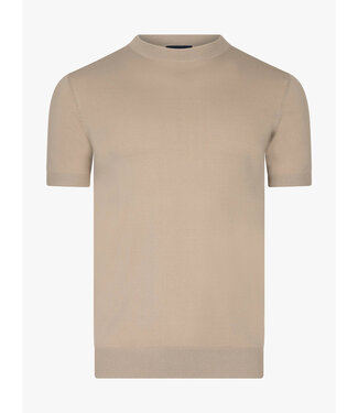 Cavallaro Napoli Cavallaro, T-Shirt, Viscose Blend, Ronde Hals, Taupe