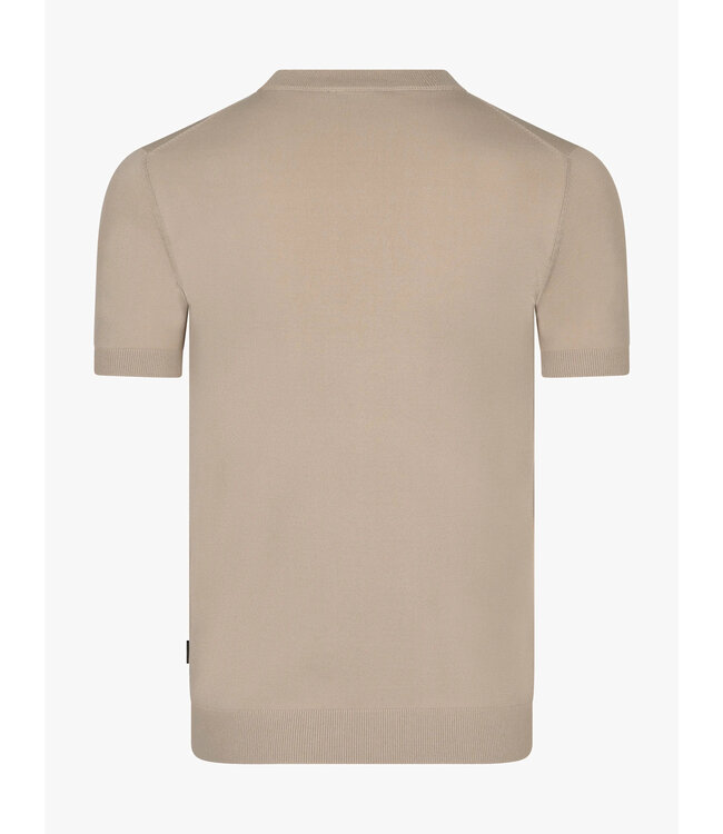 Cavallaro Napoli T-Shirt, Viscose Blend, Ronde Hals, Taupe