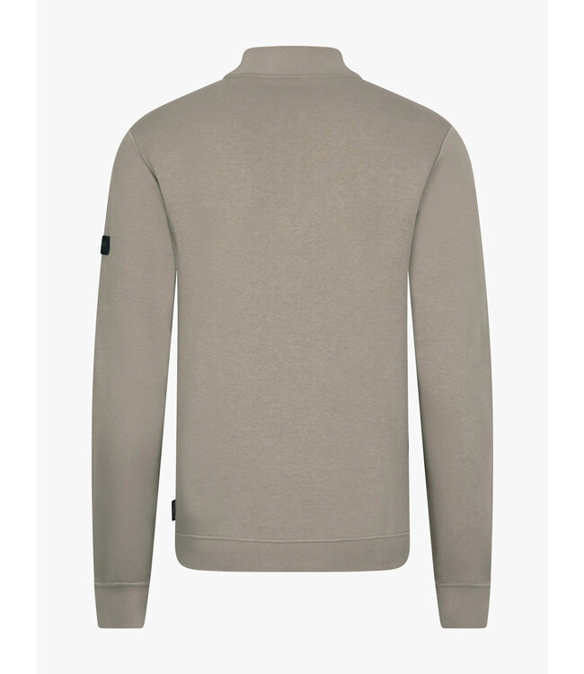 Cavallaro Napoli Half-Zip Trui, Sweater, Katoen Mix, Taupe