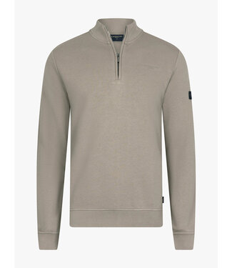 Cavallaro Napoli Cavallaro, Half-Zip Trui, Sweater, Katoen Mix, Taupe