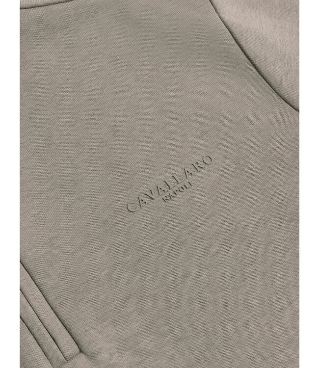 Cavallaro Napoli Half-Zip Trui, Sweater, Katoen Mix, Taupe