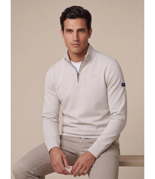 Cavallaro Napoli Half-Zip Trui, Sweater, Katoen Mix, Kit