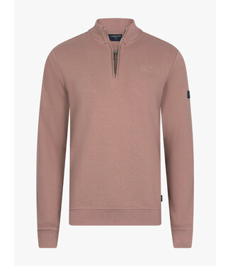 Cavallaro Napoli Cavallaro, Half-Zip Trui, Sweater, Katoen Mix, Oud Roze