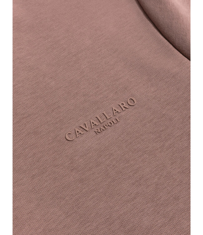 Cavallaro Napoli Half-Zip Trui, Sweater, Katoen Mix, Oud Roze