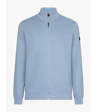 Cavallaro Napoli Cavallaro, Vest met Rits, Full Zip Sweat, Stretch Katoen Blend, Lichtblauw
