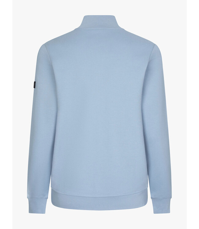 Cavallaro Napoli Vest met Rits, Full Zip Sweat, Stretch Katoen Blend, Lichtblauw