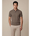 Cavallaro Napoli Polo, Korte Mouw, Viscose Blend, Wafel-Knit, Dark Taupe