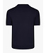 Cavallaro Napoli Polo, Knooploze Kraag, Korte Mouw, Viscose Blend, Visgraat-Knit, Donkerblauw