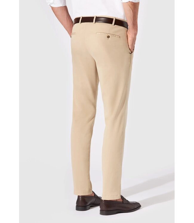 Hiltl Heren Broek, Chino Model Tourist 2.0 Slim Fit, Beige