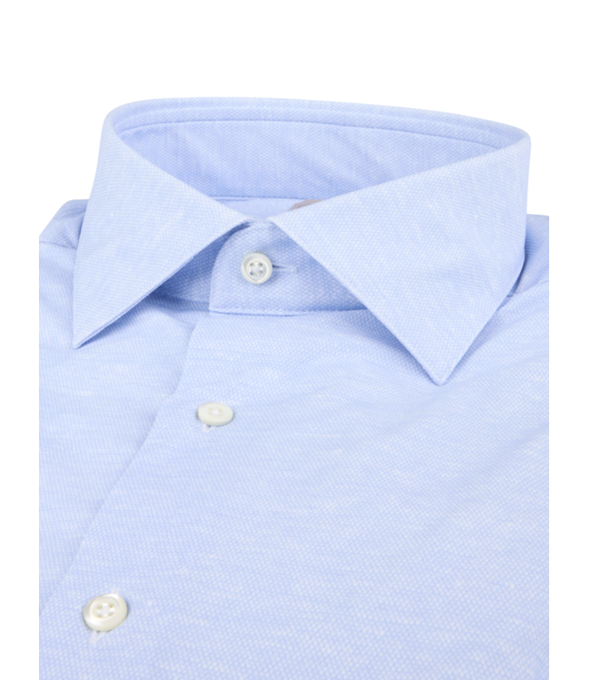 Stenstroms Overhemd, Lange Mouw, Active Stretch-fabric Jersey, Lichtblauw Gemeleerd, Slimline