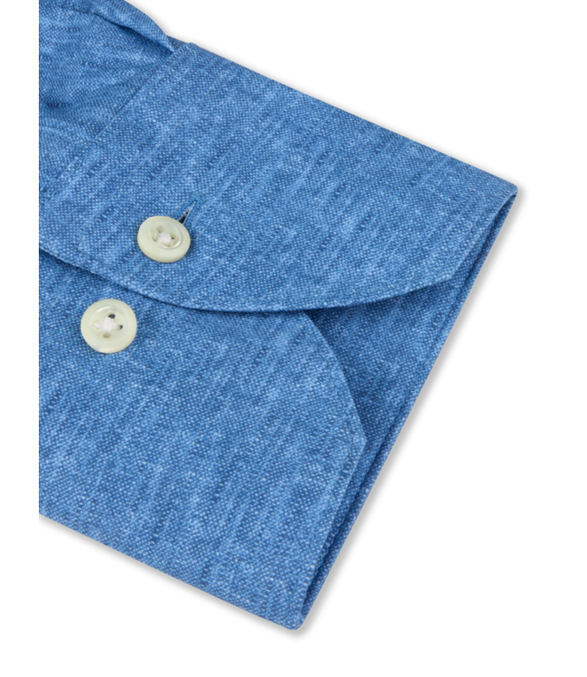 Stenstroms Overhemd, Lange Mouw, Active Stretch-fabric Jersey, Blauw Gemeleerd, Slimline