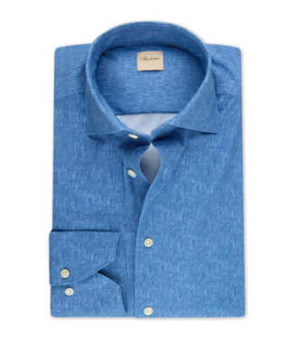 Stenstroms Stenstroms, Overhemd, Lange Mouw, Active Stretch-fabric Jersey, Blauw Gemeleerd, Slimline