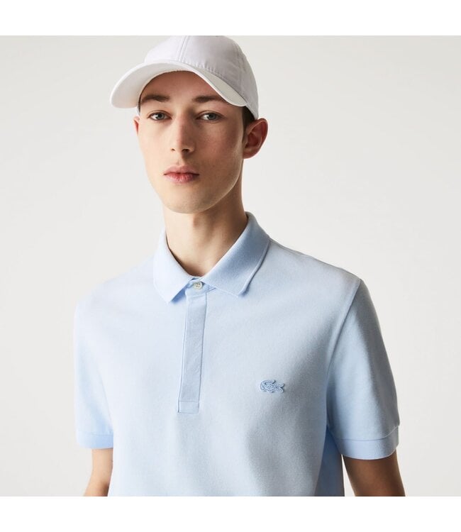 Lacoste Smart Paris, Heren Polo van Stretch Katoen Piqué , Regular Fit, Lichtblauw, T01