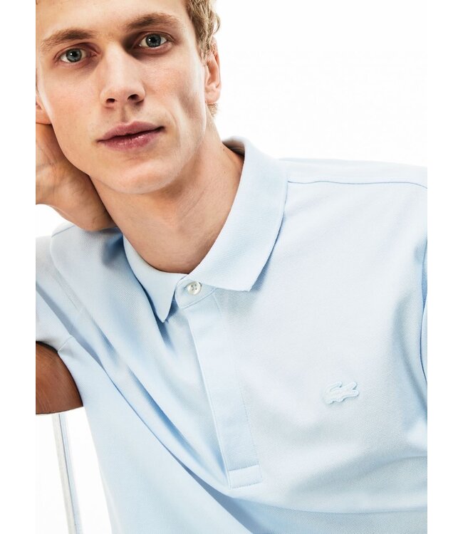 Lacoste Smart Paris, Heren Polo van Stretch Katoen Piqué , Regular Fit, Lichtblauw, T01