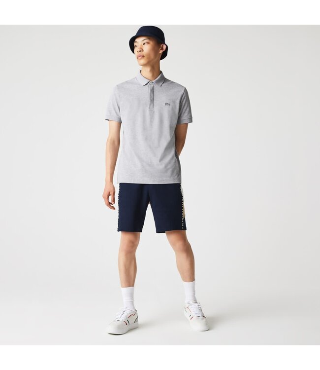 Lacoste Smart Paris, Heren Polo van Stretch Katoen Piqué, Regular Fit, Silver Grijs