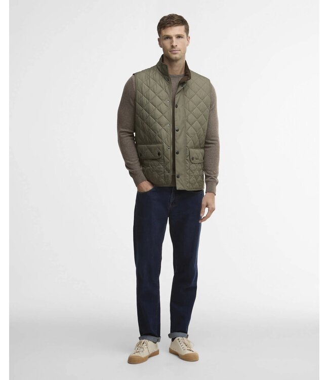 Barbour Quilted Bodywarmer met Rits, New Lowerdale Gilet, Dusty Green