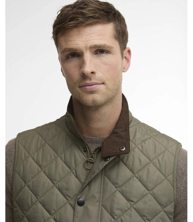 Barbour Quilted Bodywarmer met Rits, New Lowerdale Gilet, Dusty Green