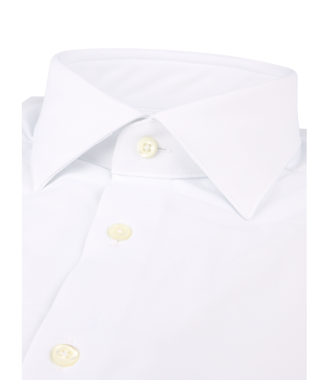 Stenstroms Overhemd, Lange Mouw, Active Stretch-fabric Jersey, Wit, Slimline