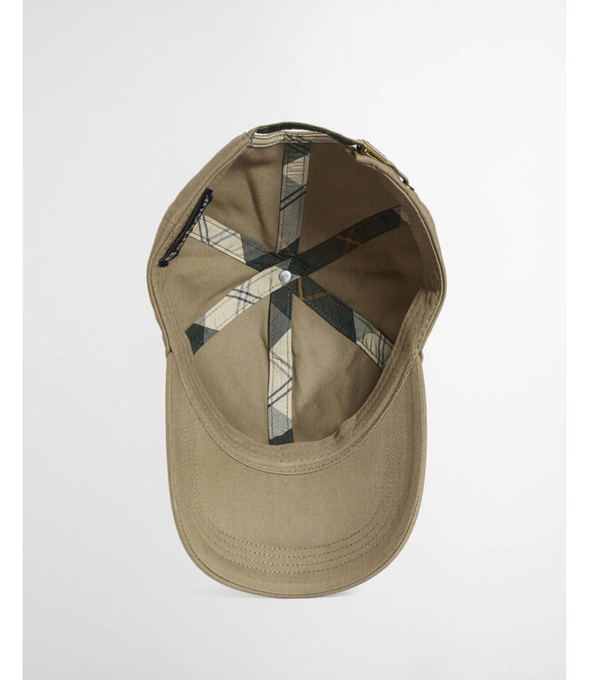 Barbour Sports Cap, Katoen, Model Milburn, Khaki, Bleached Olive