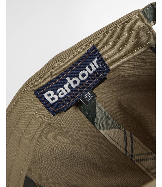 Barbour Sports Cap, Katoen, Model Milburn, Khaki, Bleached Olive