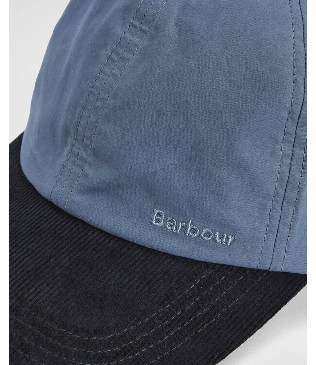 Barbour Sports Cap, Dry-Cotton Wax, Model Transport, Washed Blue, Blauw
