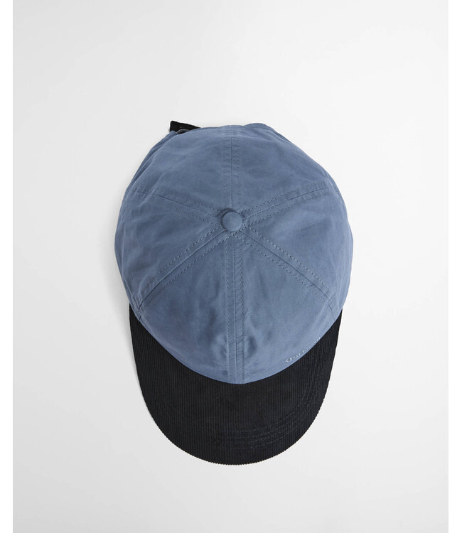 Barbour Sports Cap, Dry-Cotton Wax, Model Transport, Washed Blue, Blauw