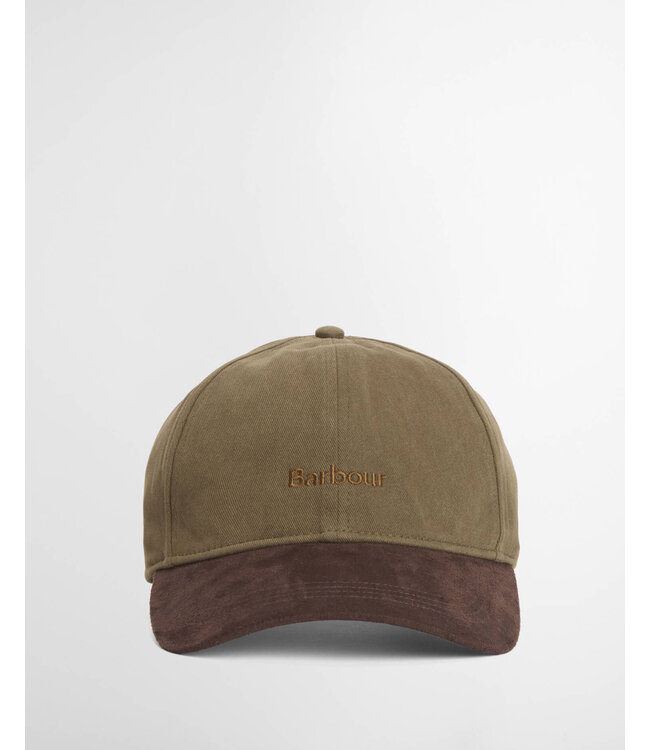 Barbour Sports Cap, Katoen, Model Langdale, Olive / Brown