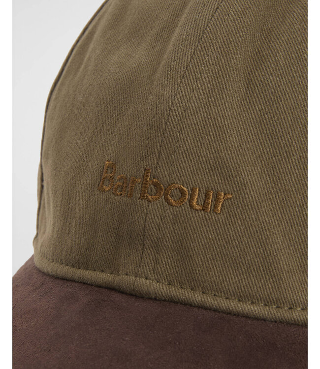 Barbour Sports Cap, Katoen, Model Langdale, Olive / Brown