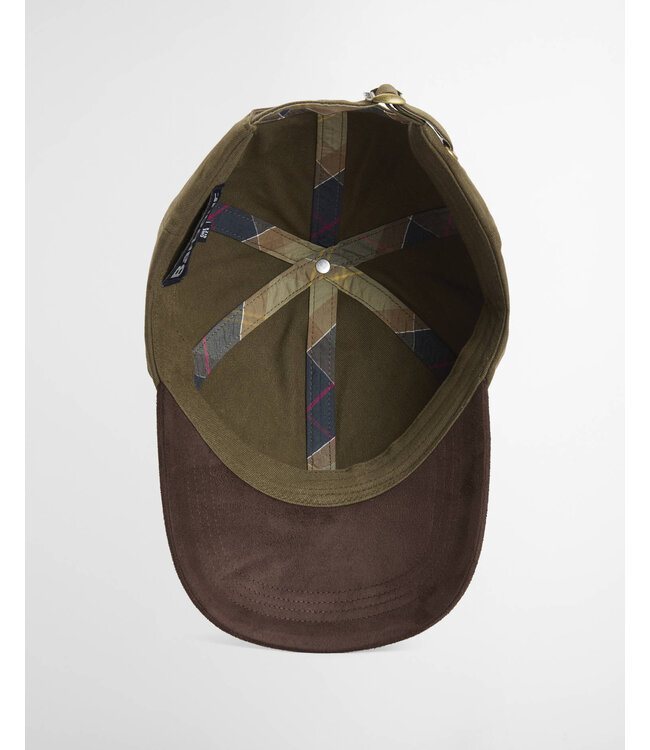 Barbour Sports Cap, Katoen, Model Langdale, Olive / Brown