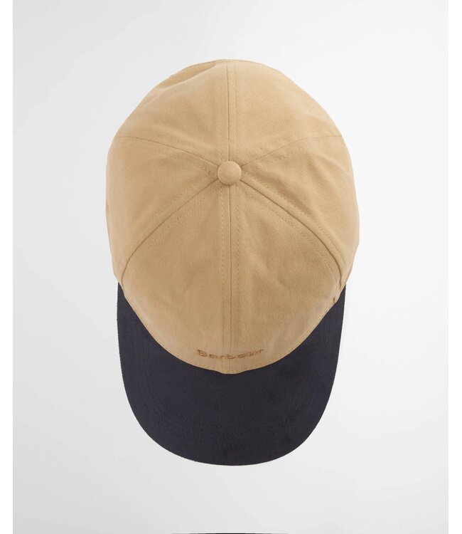 Barbour Sports Cap, Katoen, Model Langdale, Sandstone / Navy