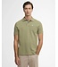 Barbour Polo, Korte Mouw, Pique Katoen, Lichtgroen met Tartan Accenten