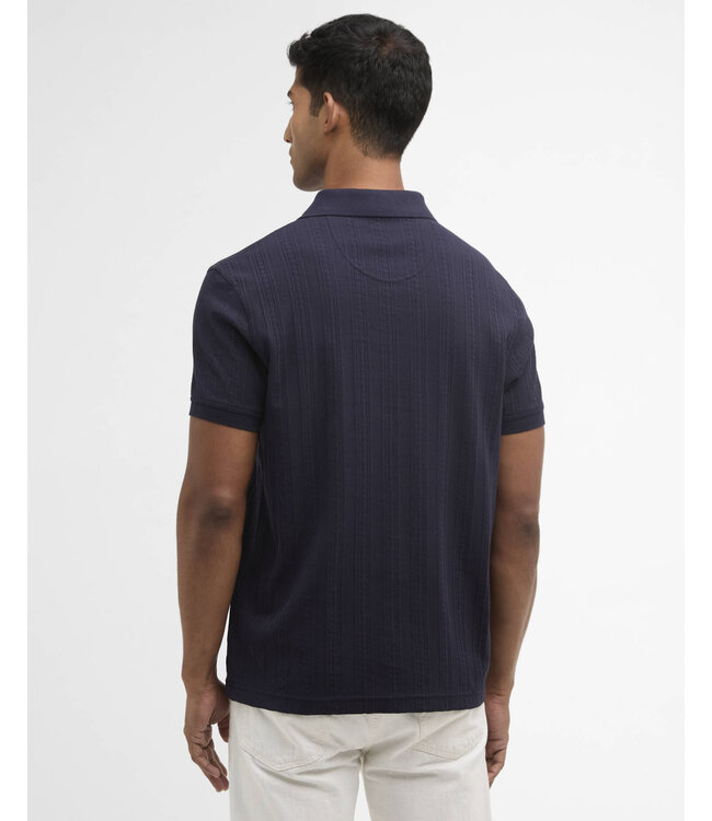 Barbour Polo, Korte Mouw, Model Harwell, Gebreid Katoen, Navy
