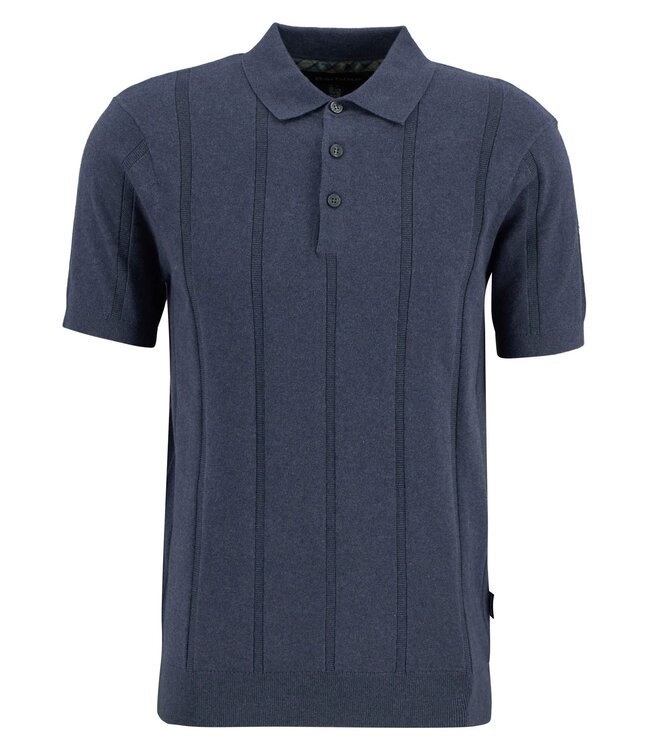 Barbour Polo, Korte Mouw, Model Wellburn, Gebreid Katoen, Navy