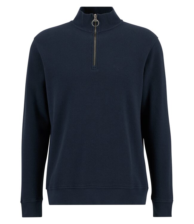 Barbour Half-Zip, Sweater, Interlock Pique Katoen, Navy, Donkerblauw