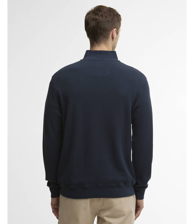 Barbour Half-Zip, Sweater, Interlock Pique Katoen, Navy, Donkerblauw