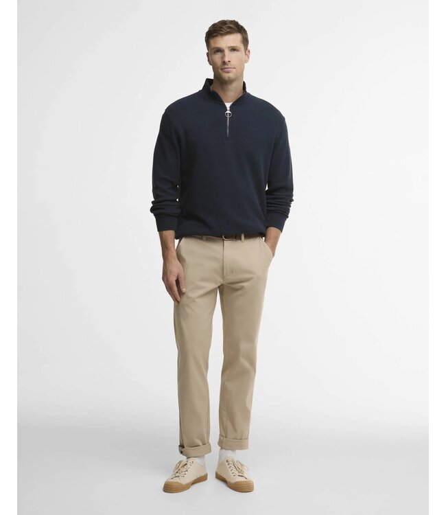 Barbour Half-Zip, Sweater, Interlock Pique Katoen, Navy, Donkerblauw