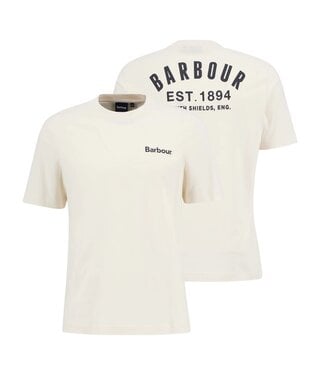 Barbour Barbour, T-Shirt, Katoen, Korte Mouw, Model Packling Relaxed Fit, Graphic op de achterkant, Ecru