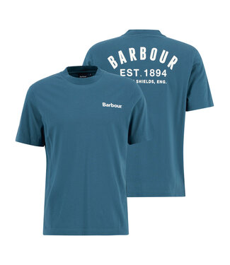 Barbour Barbour, T-Shirt, Katoen, Korte Mouw, Model Packling Relaxed Fit, Graphic op de achterkant, Dusk Blue