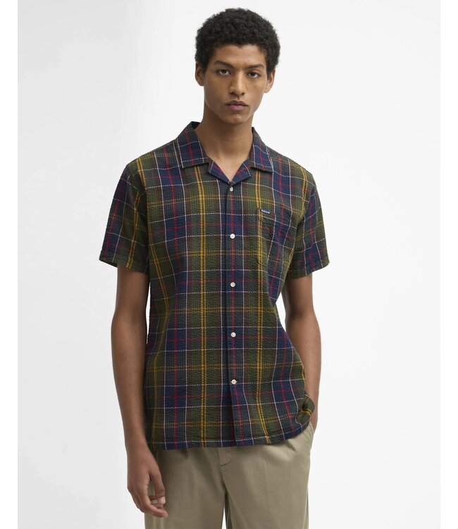 Barbour Overhemd / Shirt, Korte Mouw,  Relaxed Fit, Seersucker Katoen,  Classic Tartan