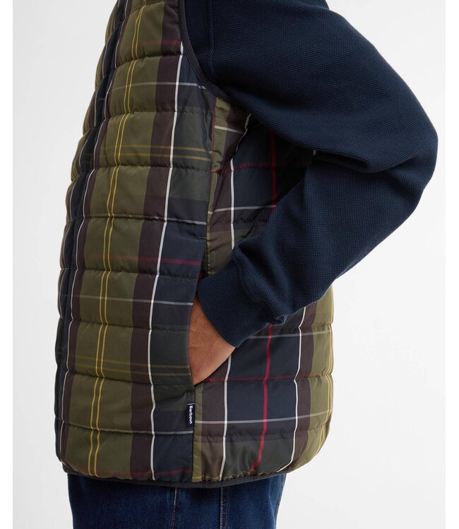 Barbour Bodywarmer met Rits, Reversible, Classic Tartan / Navy