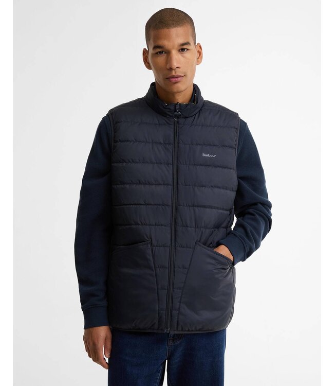 Barbour Bodywarmer met Rits, Reversible, Classic Tartan / Navy
