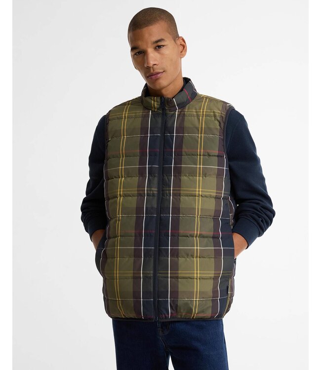 Barbour Bodywarmer met Rits, Reversible, Classic Tartan / Navy