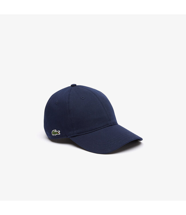 Lacoste Pet / Cap Twill Katoen, Logo aan Zijkant, Unisex, Donkerblauw