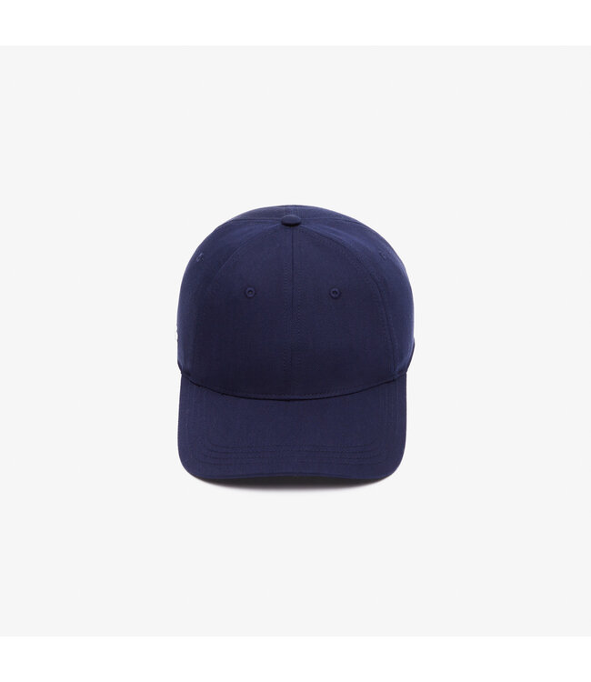 Lacoste Pet / Cap Twill Katoen, Logo aan Zijkant, Unisex, Donkerblauw
