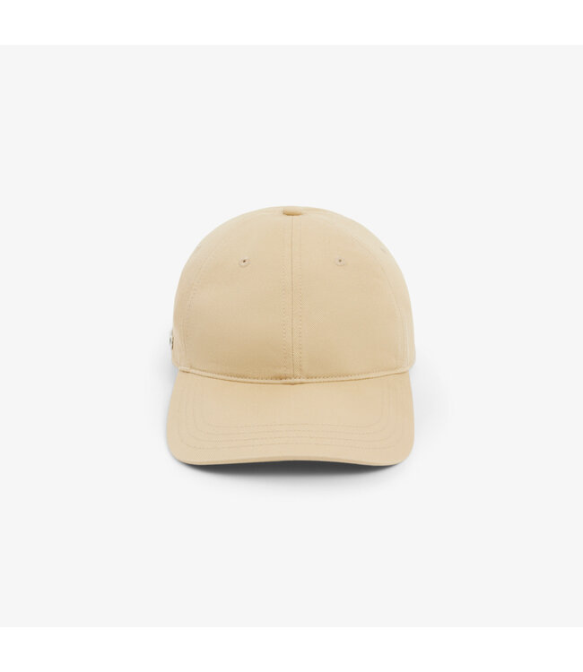 Lacoste Pet / Cap Twill Katoen, Logo aan Zijkant, Unisex, Khaki