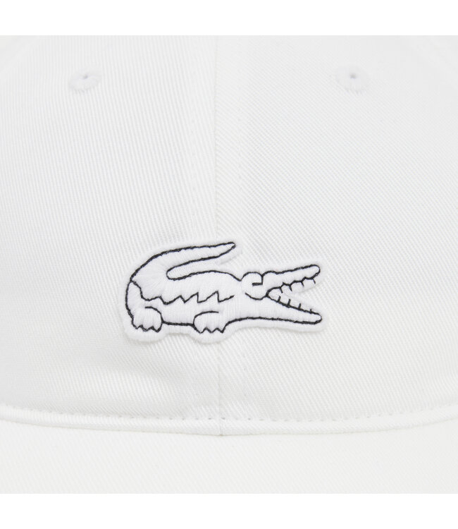 Lacoste Pet / Cap Keper Katoen, Front Logo, Ton sur Ton, Unisex, Wit