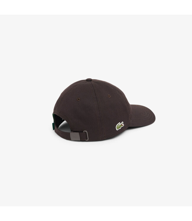 Lacoste Pet / Cap Twill Katoen, Logo aan Zijkant, Unisex, Bruin