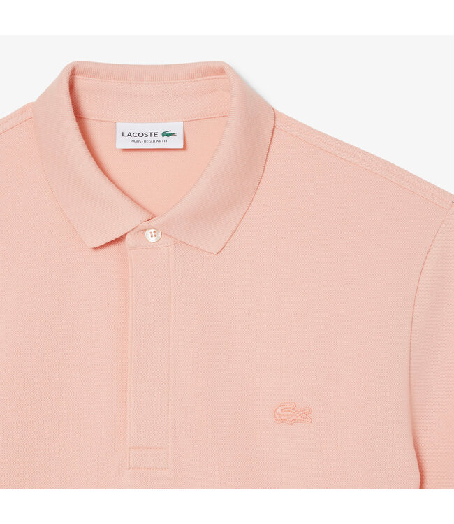 Lacoste Smart Paris, Heren Polo van Stretch Katoen Piqué, Regular Fit, Roze