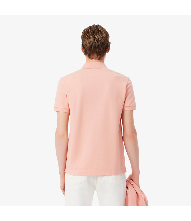 Lacoste Smart Paris, Heren Polo van Stretch Katoen Piqué, Regular Fit, Roze