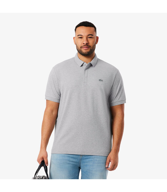 Lacoste Smart Paris, Heren Polo van Stretch Katoen Piqué, Regular Fit, Silver Grijs
